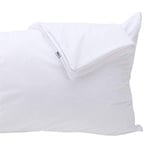 Kingnex Lot de 2 protège-oreillers résistants aux Plumes avec Fermeture éclair, Taille Standard, 100 % imperméables, résistants au Duvet, Surface éponge