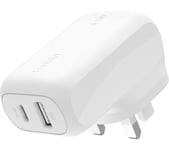 BELKIN WCB009myWH 42 W Dual USB Type-C Wall Charger, White