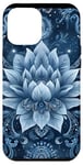 Coque pour iPhone 12 Pro Max Bleu Vintage Paisley Fleur de Lotus Céleste Elements