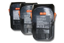 vhbw 3x Batteries compatible avec AEG BUS 18, BUS 18 X, BSB 18 STX, BSB 18 LI, BST 18X, BSS 18C outil électrique (1500 mAh, Li-ion, 18 V)