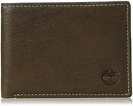 Timberland Men's Leather RFID Blocking Passcase Security Wallet, Dark Brown, One Size