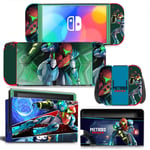 Kit De Autocollants Skin Decal Pour Commutateur Oled Ns Console De Jeu Oled Metroid Metroid Dread, T1tn-Nsoled-0086