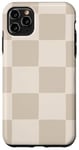 Coque pour iPhone 11 Pro Max Beige clair classique à carreaux Grand damier Beige clair