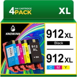 912XL Encre Compatible avec Cartouche HP 912 912XL 912 XL Pack de 4 Cartouches pour HP OfficeJet Pro 8022e 8023e 8024e 8025e Officejet 8012e 8014e 8015e 8017e Imprimante(Q1366)