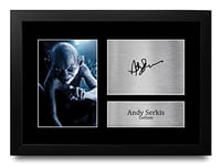 HWC Trading FR A4 Andy Serkis Lord of the Rings Gollum Gifts Printed Signed Autograph Picture for Movie Memorabilia Fans - A4 Framed