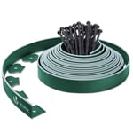 VOUNOT Bordure de Jardin en Plastique 10 mètres avec 30 Piquets d'ancrage Bordurette de Pelouse Bordure de Gazon Flexible Idée de Jardin Hauteur 50mm Epaisseur 4mm Vert Bordé de Vert Clair