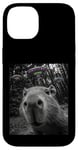 Coque pour iPhone 14 Capybara Selfie avec Alien OVNI Hommes Femmes Garçons Filles Enfants