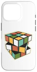 Coque pour iPhone 16 Pro Puzzle rétro en forme de cube - Couleurs vives et géométriques