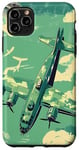 Coque pour iPhone 11 Pro Max Bombardier B-17G Green Pop Art Tropical B-17 Flying Fortress de la Seconde Guerre mondiale