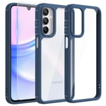 Fyriswho Coque pour Samsung Galaxy A15 4G / 5G avec 1 Pièces Verre Trempé, Transparente Étui de Protection Antichoc Mince Bumper Housse Coque pour Samsung Galaxy A15 4G / 5G (6.5") - Bleu