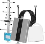 Amplificateur de Signal pour Téléphone Portable, Amplificateur Tri-Bande Tous Les Répéteur LTE GSM 2G 3G 4G 800/900/2100 MHz, Gain Supérieur à 68 DB pour Tous Les Fournisseurs de Réseau