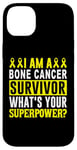 Coque pour iPhone 14 Plus Ruban jaune de soutien pour la sensibilisation au cancer des os