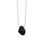 Gempires Natural Raw Black Tourmaline Crystal Pendant Necklace, Raw Gemstone Necklace, Healing Stone, 16+2 inch Adjustable Silver plated Chain (Black Tourmaline)