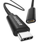 Câble d'extension USB C 2Pack mâle vers femelle Charge et synchronisation pour station d'accueil M2 MacBook Pro M1 Chargeur sans fil Dell XPS Surface Book Samsung Note 20 Galaxy S23 noir 1m