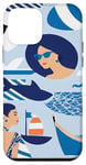 iPhone 12 mini Beachy Blue Collage Art - Coquette Preppy and Cute Aesthetic Case