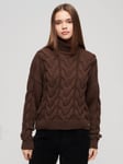 Superdry Wool Blend Chain Cable Knit Polo Jumper