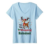 Womens I'm The Shopping Reindeer Christmas Matching V-Neck T-Shirt