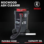 Ash Vacuum Cleaner 20L 1200W RocwooD Fireplace BBQ Stoves Home Workshop