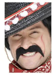 Smiffys Mexican Bandit Tash Black Moustache Mens Adults Fancy Dress Accessory