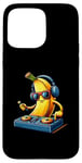 Coque pour iPhone 15 Pro Max Banane DJ Musique Mixer Casque Lunettes