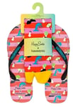 HAPPY Socks x HAVAIANAS Women's Multicoloured Slides and Socks Size 6 NWT