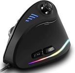 Souris Verticale Ergonomique, Souris De Jeu Verticale Filaire Rvb Avec Joystick, 11 Boutons Programmables, 5 Dpi Réglables (1500-2500-4000-7000-10000) Pour Pc, Ordinateur De Bureau,