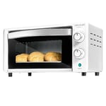 Cecotec Four de comptoir Bake&Toast 1090 Blanc, 10 L, 1000 W, Minuteur 60 minutes, Température réglable jusqu'à 230ºC, Plaque de cuisson, grille et pinces.