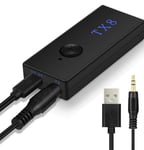 Bluetooth v3.0 Transmetteur Bluetooth sans fil, 5V DC, adaptateur RCA pour casque TV, PC, ordinateur portable, tablette, Audio stéréo, 3.5mm Nipseyteko