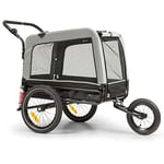 Klarfit Remorque Velo pour Chien avec Poussette Chien 2 en 1, Chariot Transport Chiens, Remorque Velo Cargo, Laisse de Sécurité, Remorque Vélo Chiens Petite/Moyenne Taille, Toile 600D, Réflecteurs