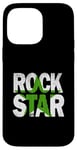 Coque pour iPhone 14 Pro Max Graphisme vert vieilli Green Rock Star