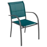 Fauteuil de jardin empilable Piazza Bleu canard & Graphite - Bleu canard / Graphite - Hespéride