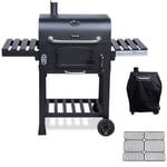 Taino - hero bbq Smoker Chariot de cuisson au charbon de bois Barbecue sur pied Fumoir