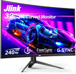 Ecran PC Gaming Incurvé 32"" jusqu'à 240 Hz, Moniteur PC Dalle VA 1080P 1500R/1ms (MPRT), Low Blue Light, écran PC sans Cadre avec HDMI DisplayPort, Freesync&G-Sync, inclinable/montable