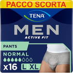 2 Pack De Tena Pants Active Fit Normal Tg. L/XL Gris Homme 8 Pièces