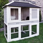Bb-loisir - Cage Clapier Enclos lapin Extérieur en bois de haute qualité pour lapins 118 x 63 x 118 cm-Modèle 034 Villa de ville