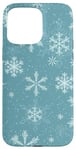 iPhone 15 Pro Max Blue Winter Snowflakes Christmas Holiday Case