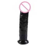 AUCUNE Sextoy,Godes réalistes gelée Dong jouets sexuels pour les femmes bite Flexible avec arbre incurvé cristal gode vagin - Type M Black