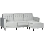 HOMCOM Upholstered Sofa Bed Reversible Sectional Sofa Set Velvet-Touch Sleeper