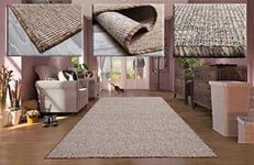 Tapis Salon carré - Tapis Lisse - Tapis Couleur Ocre - Tapis pour Chambre - Tapis terrasse - Tapis Long Couloir - Tapis extérieur - Tapis 200 x 200 cm