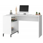 Beaux Meubles Pas Chers - Bureau d'Angle Blanc et Meuble de Rangement 2 Niches