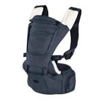 Chicco Hip Seat Porte-bébé Physiologique , Multifonction 3 en 1, avec Base Rigide Détachable, Bretelles Rembourrées et Capuche de Protection, 8 positions - de la Naissance à 15 kg - Denim