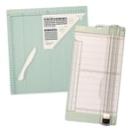 Vaessen Creative Coupe-Papier 15,2 Planche à Plier Score Easy-30,5 x 30,5 cm-Idéal pour Les Cartes, Le Scrapbooking et Les boîtes Cadeaux-avec plioir en os et règle Triangulaire, Menthe, Divers