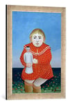 kunst für alle 'Image encadrée de Henri J.F. Rousseau The Girl with A Doll, c.1905 Impression d'art dans Le Cadre de Haute qualité Photos Fait Main, 40 x 60 cm, Argent, Raya