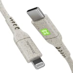 Usb-C Vers Lightning Câble Biodégradable, Emballé Fsc® Eko, 1 M, Charge Rapide Iphone 13/13 Pro Max 12/12 Pro Max/12 Mini/11/11 Pro/Se 2020/Xr/Xs/X/8, Airpods, Ipad, Blanc