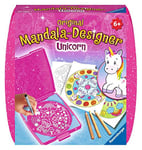 Ravensburger 29704 - Mandala Designer - Mini - Dessin - Loisir créatif - Kit voyage - Pochoir - Licorne - Unicorn - Activité créative - Enfant - Dès 6 ans, Blanc