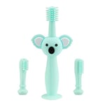 Vicloon Baby and Toddler Toothbrush, 3 PCS Food Grade Silicone Soft Infant Toddlers Toothbrush with Replacement Heads Cute Koala Design, Baby Oral Care Set for 0-3 Year Old