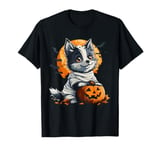 Mummy Siberian Husky Pumpkin Scary Halloween Dog Lovers T-Shirt