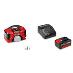 Einhell Compresseur sans fil PRESSITO 18/21 Power X-Change (Li-Ion, 18 V, pompes haute et basse pression, affichage numérique de la pression, arrêt automatique) avec Chargeur et Batterie 4,0Ah