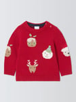 John Lewis Baby Christmas Characters Christmas Jumper, Red