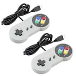 Retro Gaming : Lot De 2 Manettes Super Nintendo Snes À Branchement Usb Pour Pc